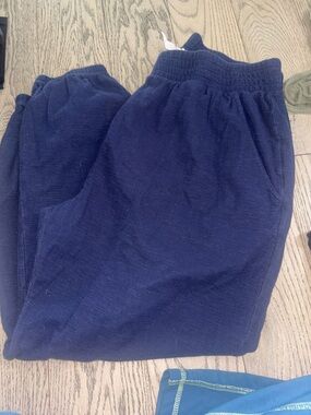 Apiece Apart Navy Ribbed Drawstring Pants